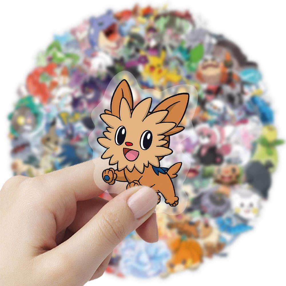 Tablet Cute Accessories - 100 stuks Pokémon stickers, schattige cartoon