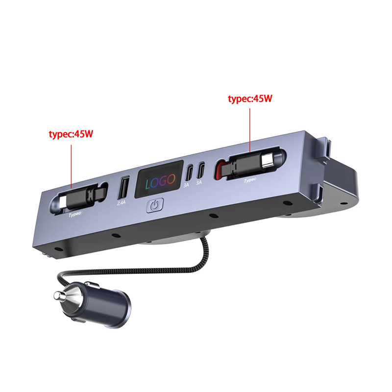 Usb Hub Type C - Multifunctionele autolader met meerdere poorten, dubbele