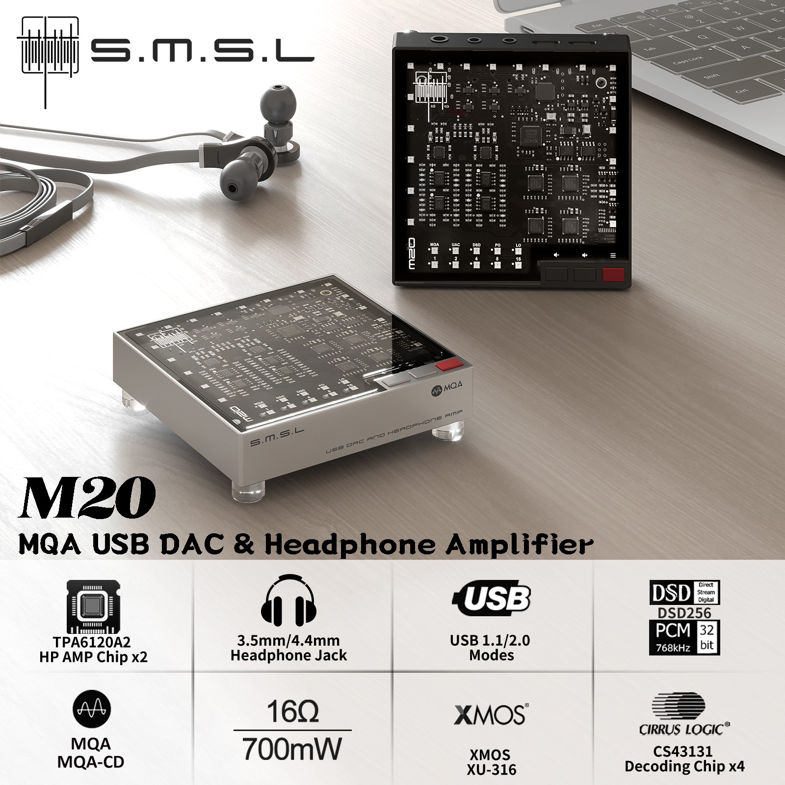 SMSL M20 Hi-Res Gaming Audio D - Android Tablet Gaming Accessories recensie en prijs
