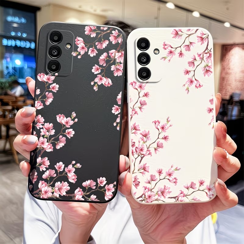 Roze kersenbloesemtak print te - Samsung Galaxy A55 recensie en prijs