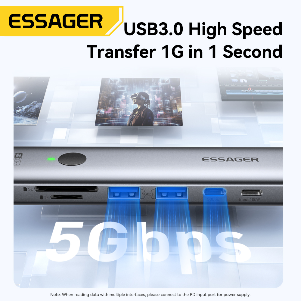 Essager USB C HUB 4K 7-in-1 Ty - Usb Hub Type C recensie en prijs